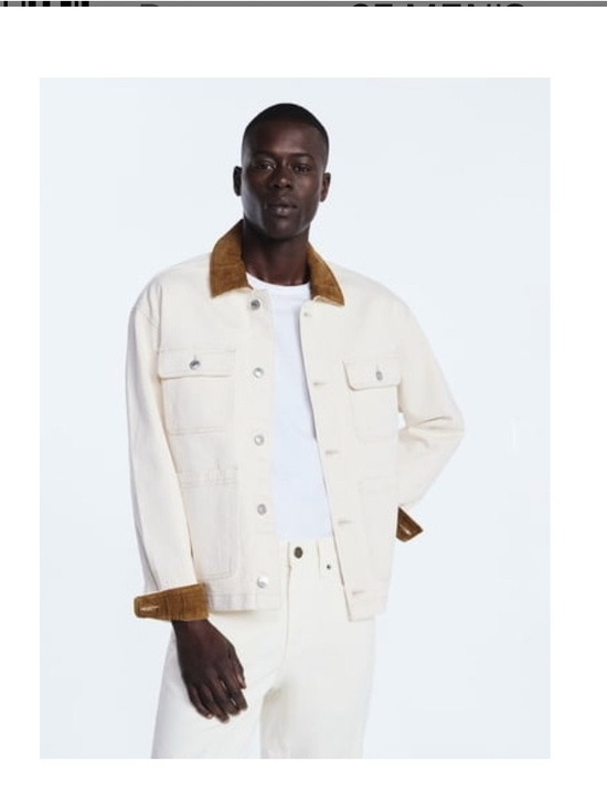 Other - Men's Cream Jacket with Contrast Collar